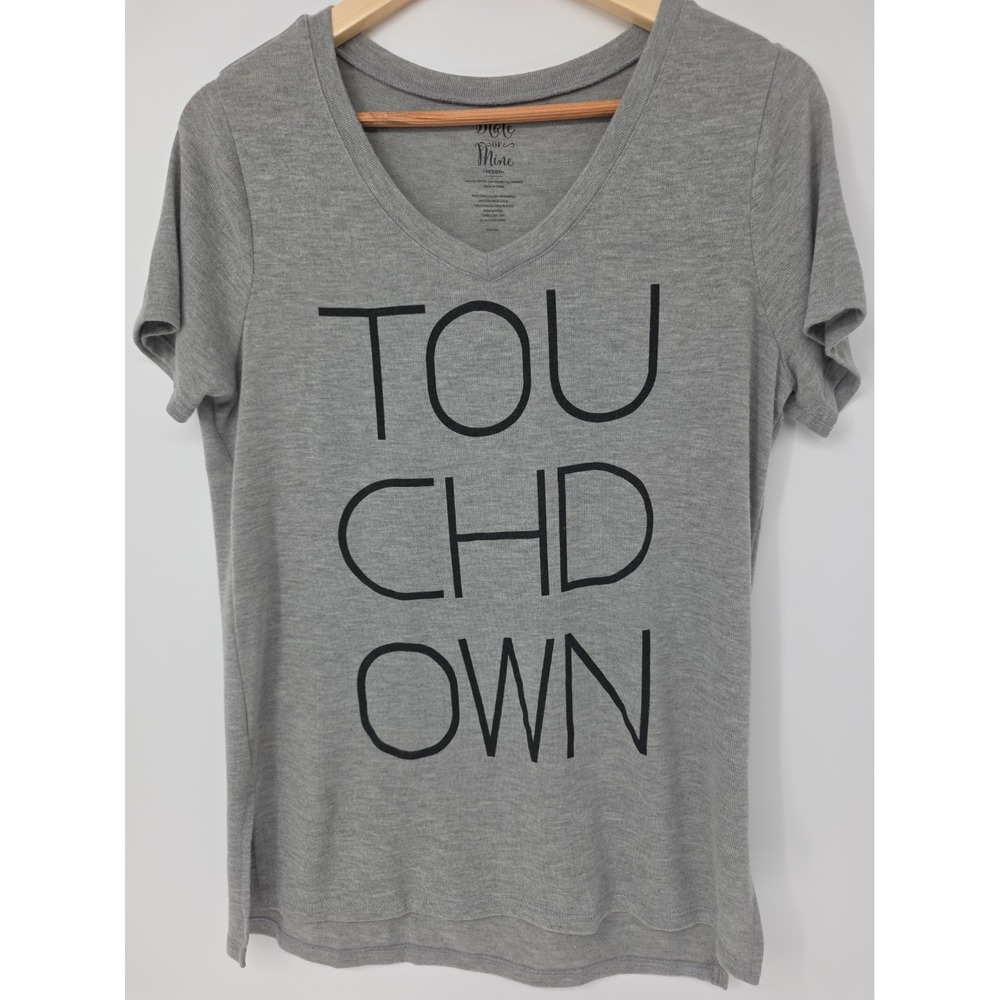 Women's State Of Mine V-Neck T-shirt Touch Down Knit Top Football Size Medium
